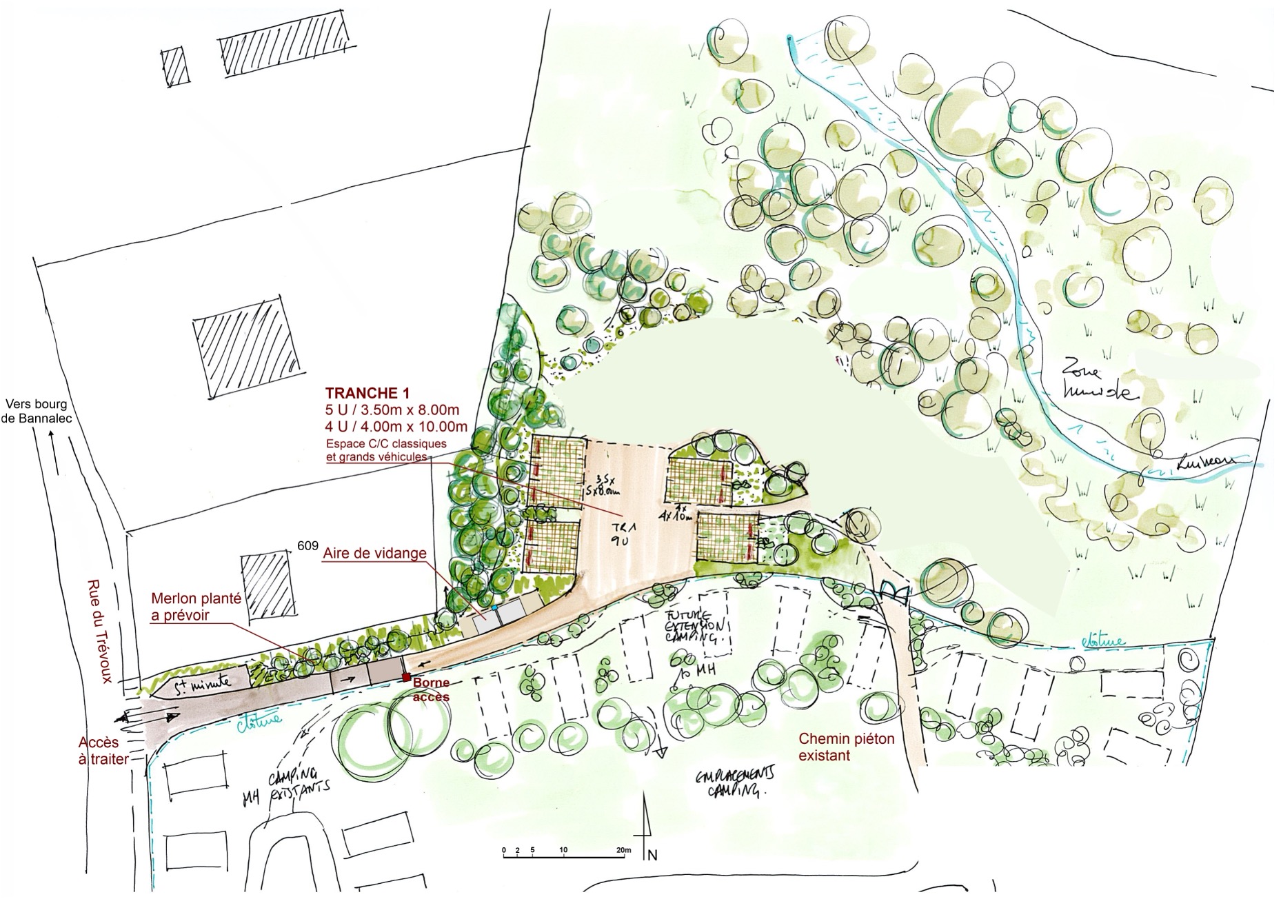 Extension de camping - Aire de Camping-cars - Quimperlé